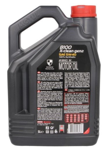 Ulei motor motul 8100 X-CLEAN GEN2 5W40 5L - 13101252