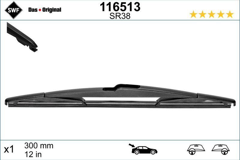 Lamela stergator spate SWF Wiper Rear LHD/RHD 300 mm - 10-967-216
