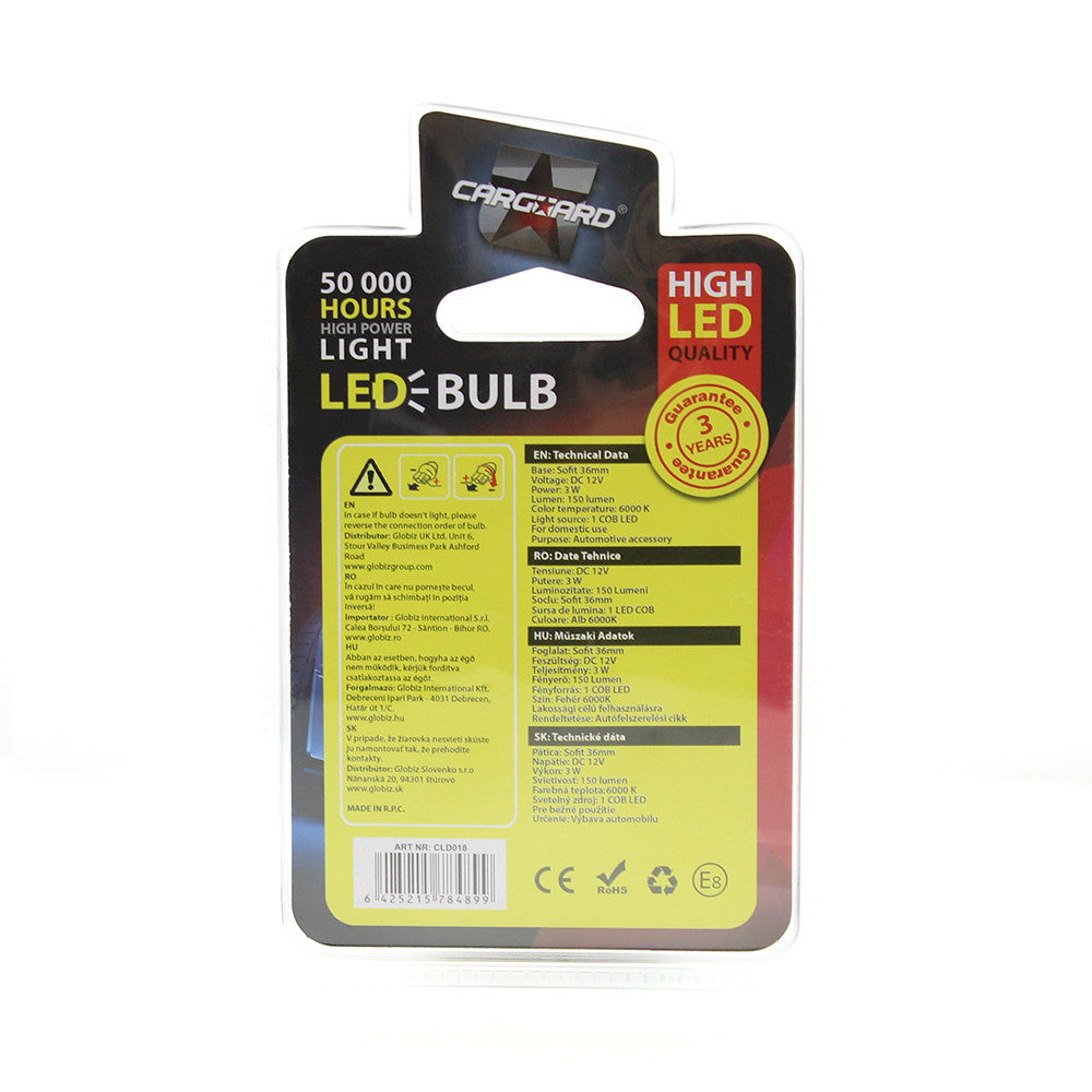 Bec MTR C5W 12V 3W Set 2 buc Carguard - CLD018
