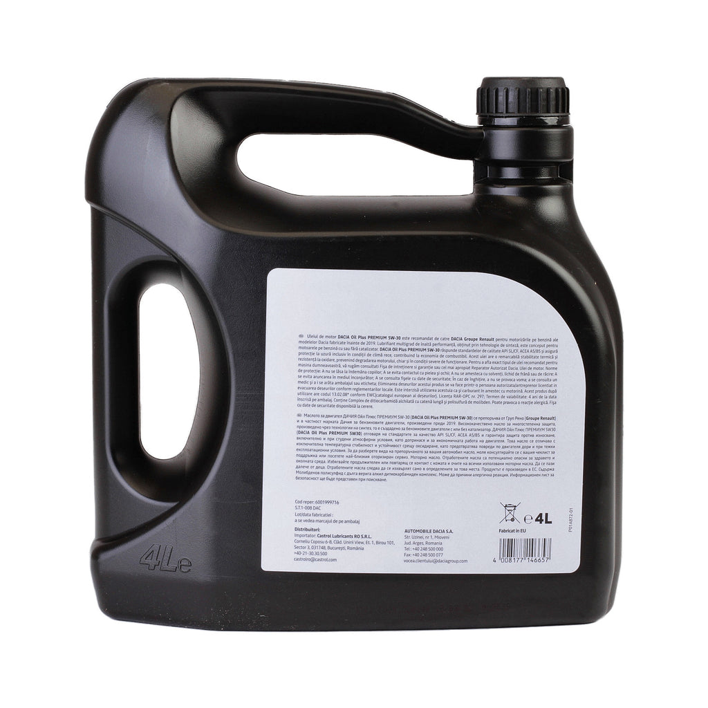 Ulei motor Dacia Oil Plus Premium 5W30 4L Renault - 6001999716