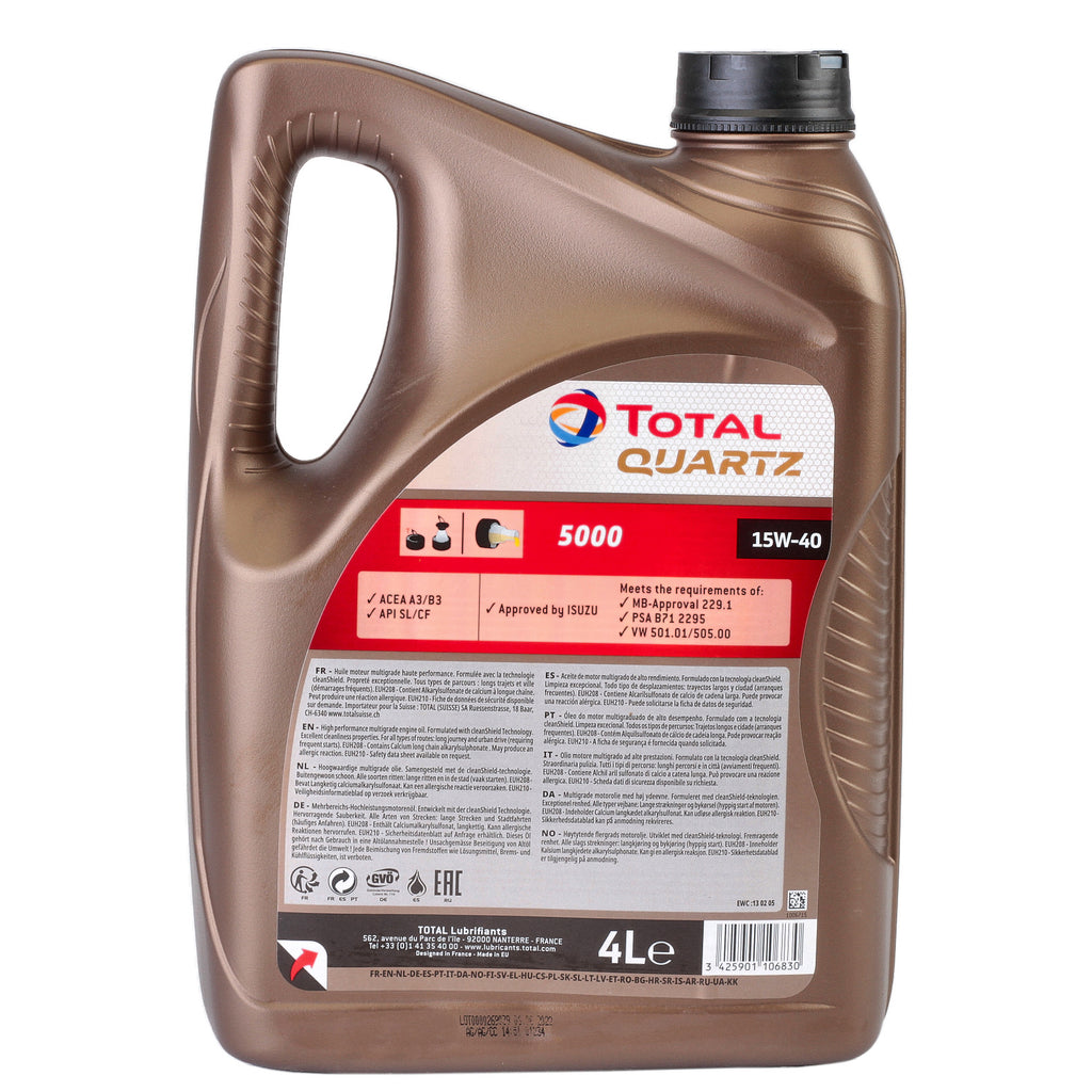 Ulei motor Total Quartz 5000 15W40 4L - 166482