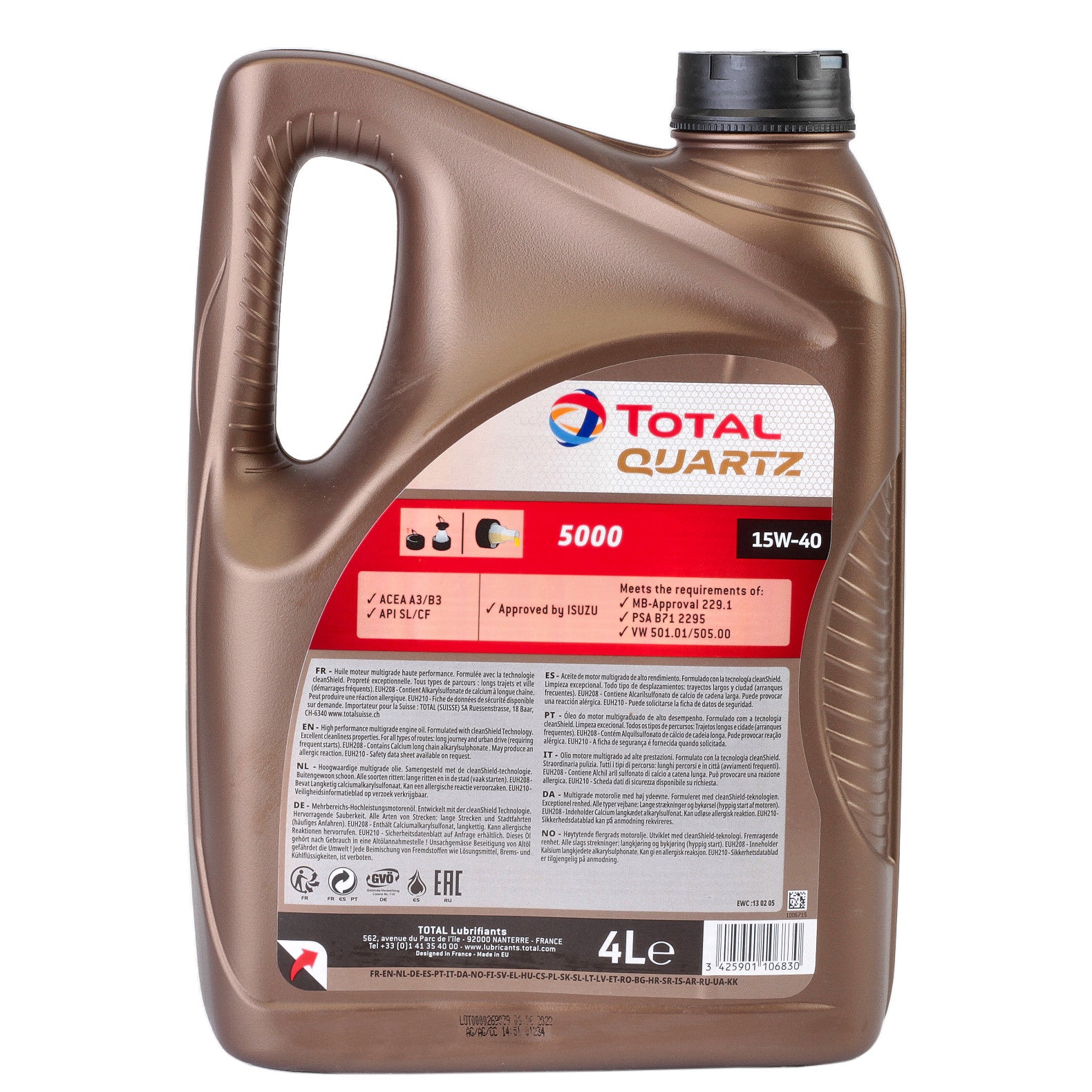 Ulei motor Total Quartz 5000 15W40 4L - 10451556
