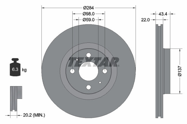 Disc frana 92053503 TEXTAR