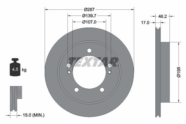 Disc frana 92076400 TEXTAR