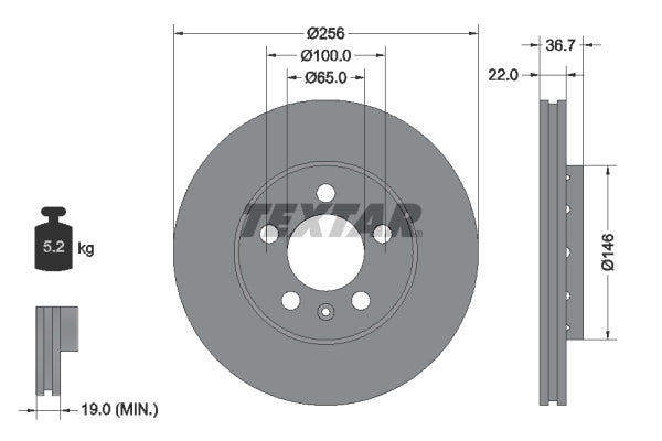 Disc frana 92082205 TEXTAR