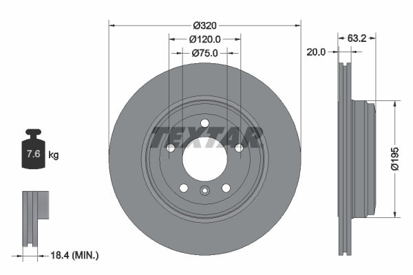 Disc frana 92122703 TEXTAR