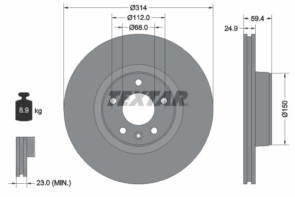 Disc frana TEXTAR 92132205
