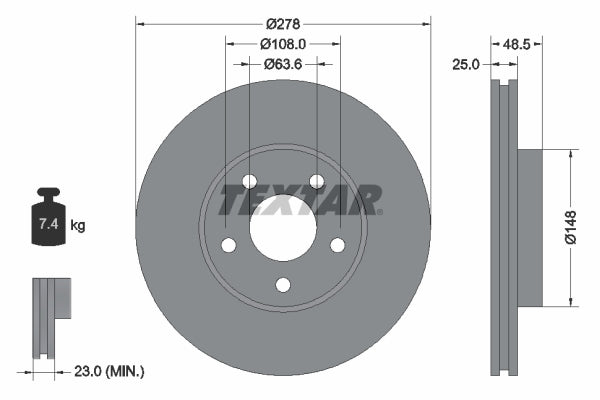 Disc frana 92141205 TEXTAR