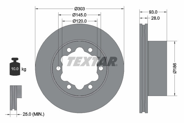 Disc frana TEXTAR 93143403
