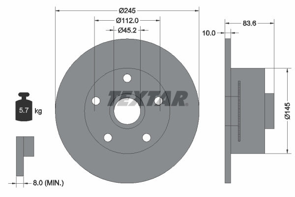 Disc frana 92154303 TEXTAR