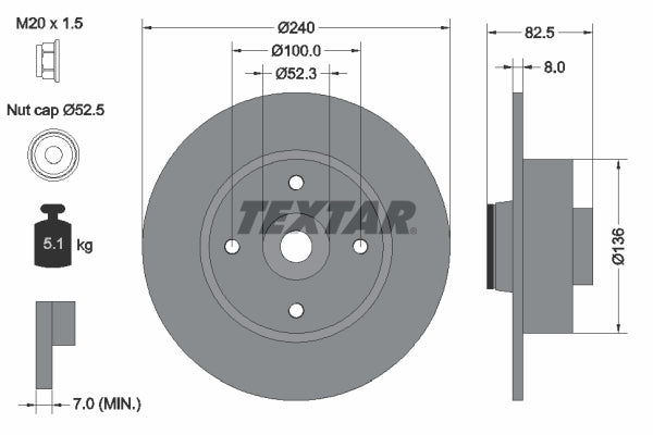 Disc frana 92154403 TEXTAR