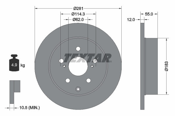 Disc frana 92162103 TEXTAR
