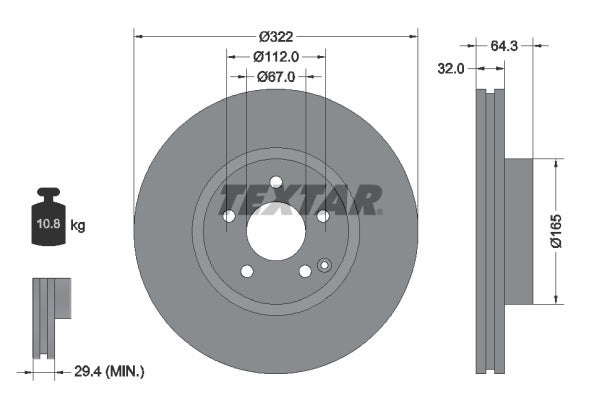 Disc frana 92163505 TEXTAR