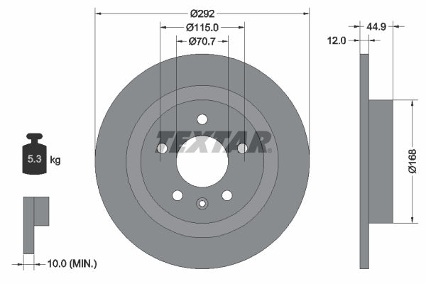 Disc frana 92205703 TEXTAR