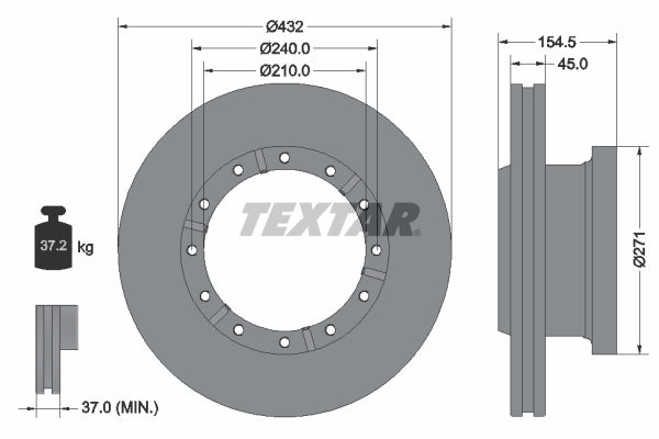 Disc frana TEXTAR 93253000