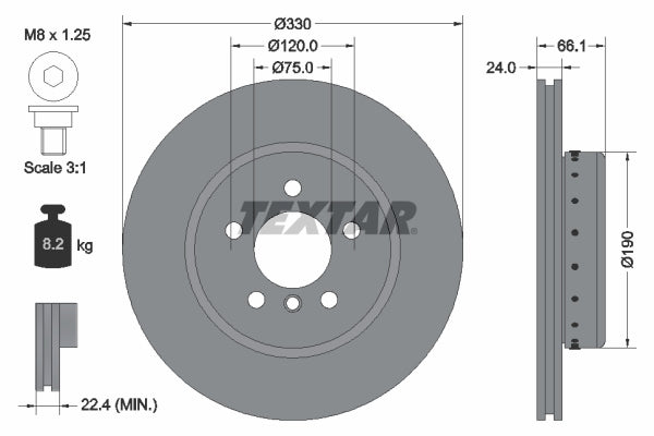 Disc frana 92265825 TEXTAR