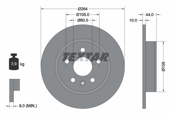 Disc frana TEXTAR 92275303