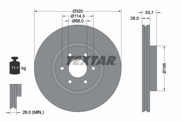 Disc frana 92296503 TEXTAR