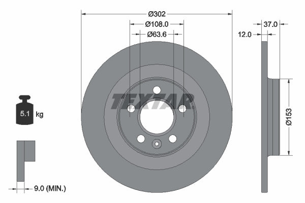 Disc frana 92304703 TEXTAR