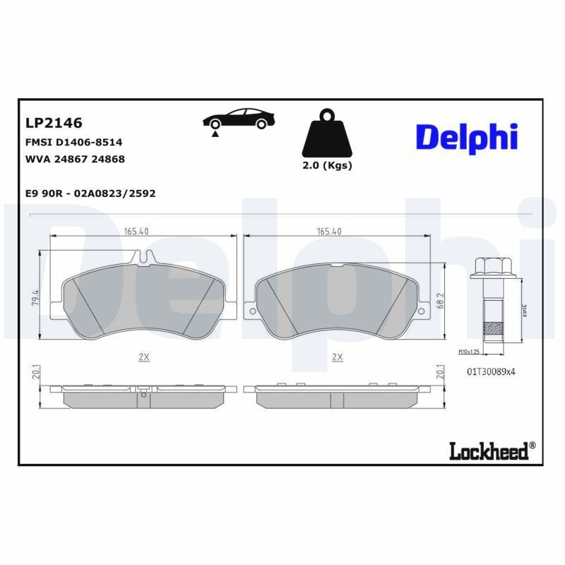 Set placute frana,frana disc LP2146 DELPHI