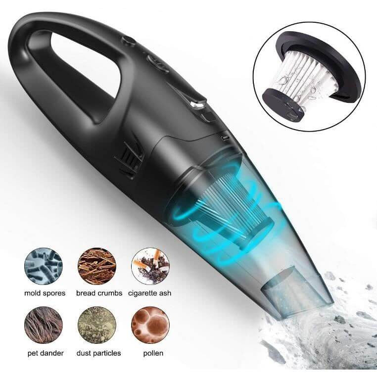 Aspirator de mână fără fir, cu acumulator, pentru casă și mașină, aspirare umedă și uscată, 120W Nigrin - 12193437