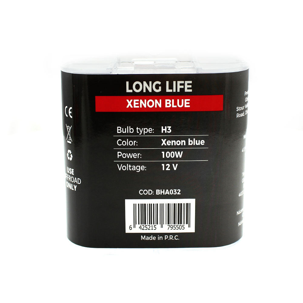 Bec MTR H3 12V 100W + 110% intensitate Alb Xenon OFFROAD Carguard - BHA032