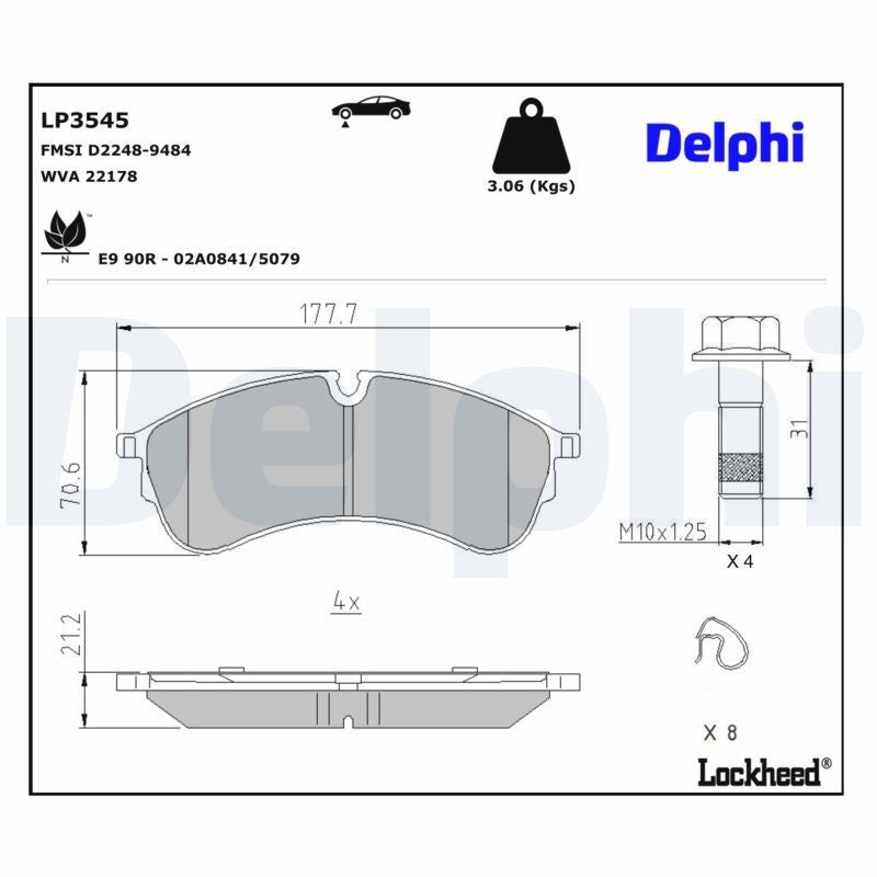 Set placute frana,frana disc LP3545 DELPHI