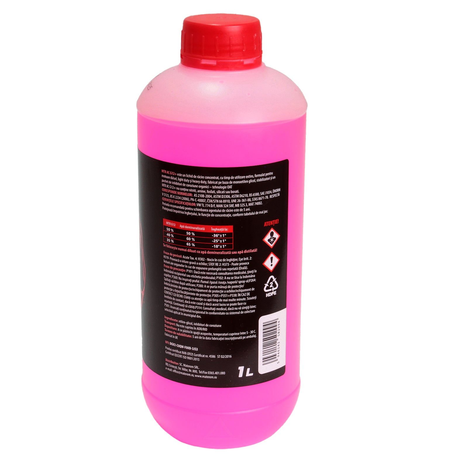Antigel concentrat Rosu MTR G12+ (-72°C) 1L - 801612