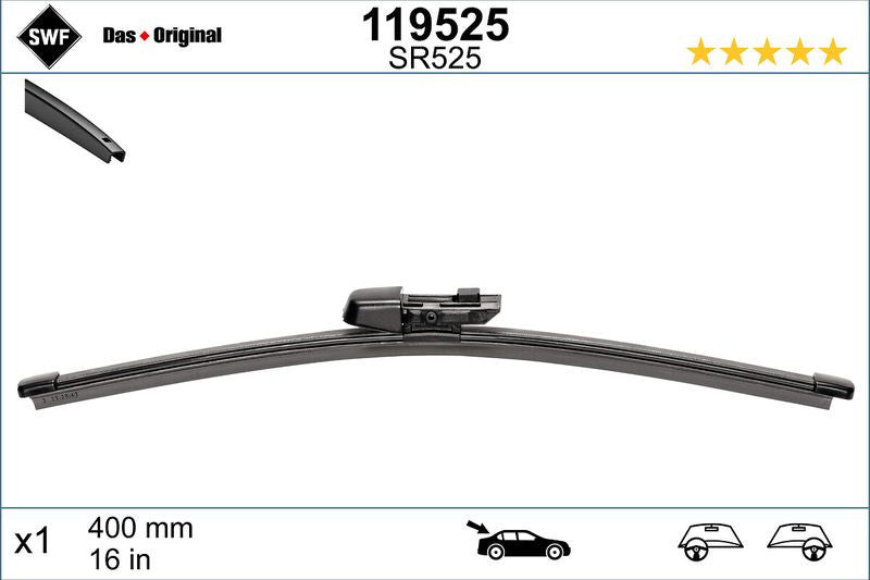 Lamela stergator spate SWF Wiper FB REAR LHD/RHD 400 mm - 11-748-733