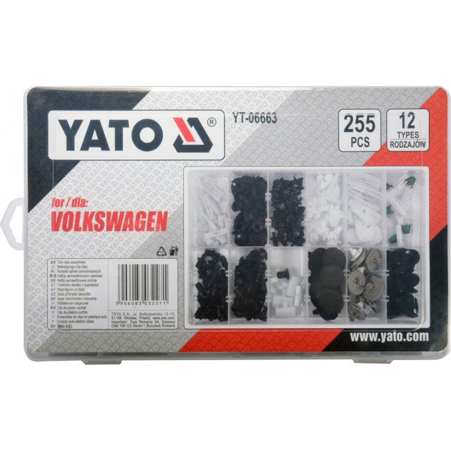 Set 255 clipsuri tapițerie Volkswagen Yato - YT06663