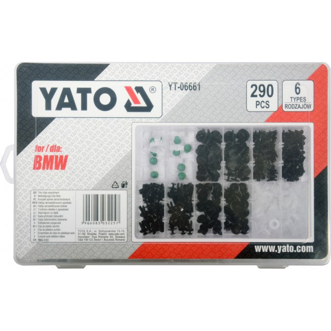 Set 290 clipsuri tapițerie BMW Yato - YT06661
