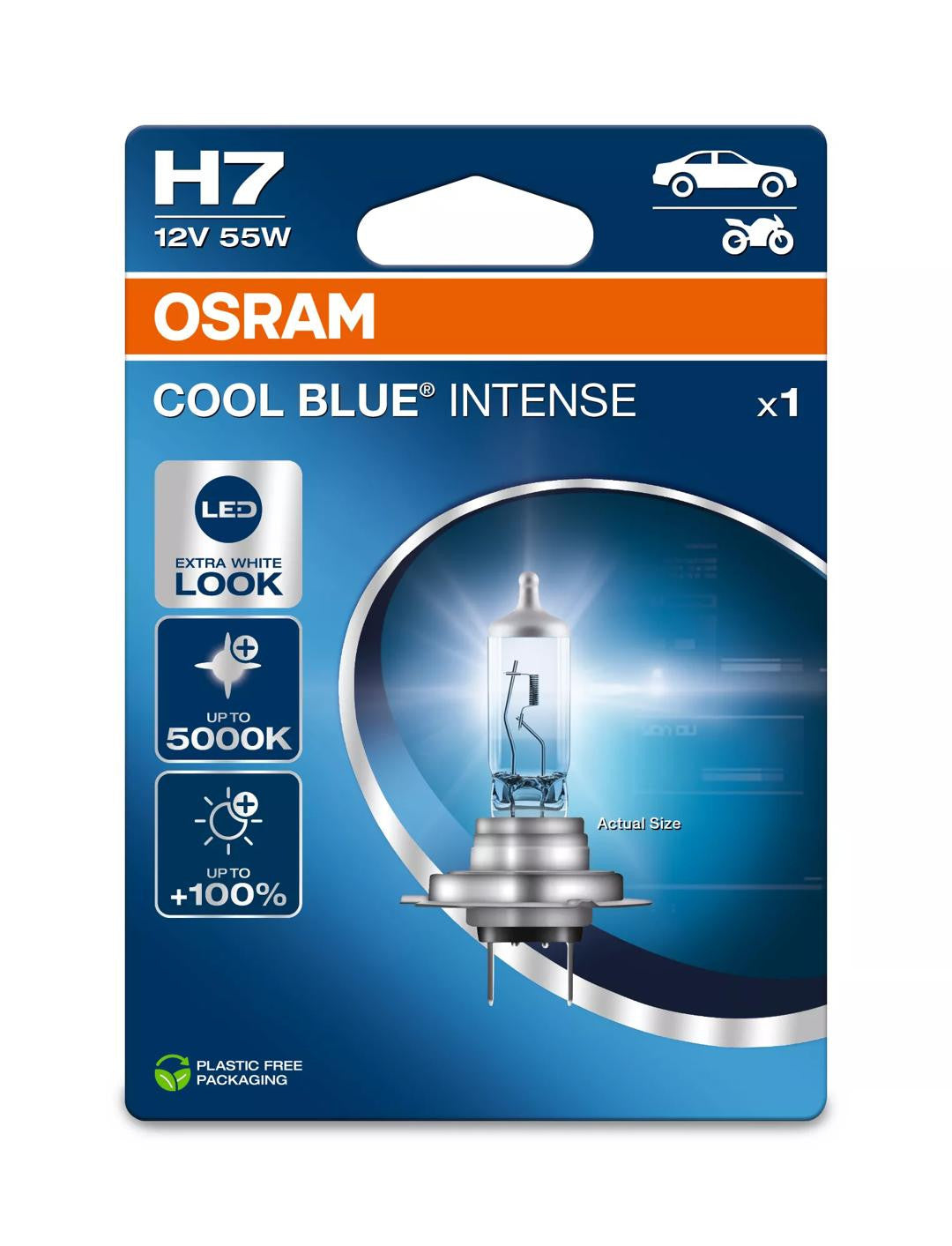 Bec Halogen Osram Cool Blue Intense Next Generation H7 | 12V - PX26d - 12618116