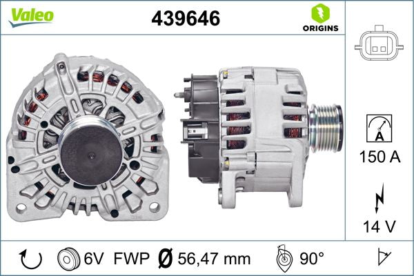 Generator / Alternator 439646 VALEO