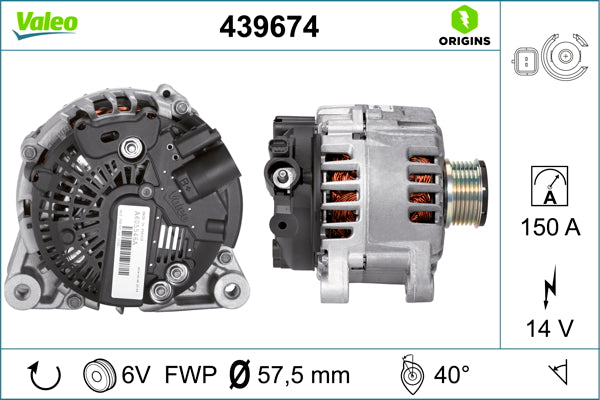 Generator / Alternator 439674 VALEO