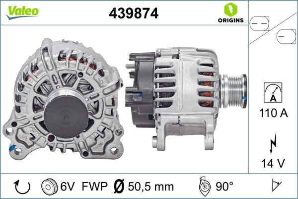 Generator / Alternator 439874 VALEO