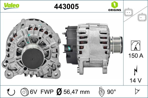 Generator / Alternator 443005 VALEO