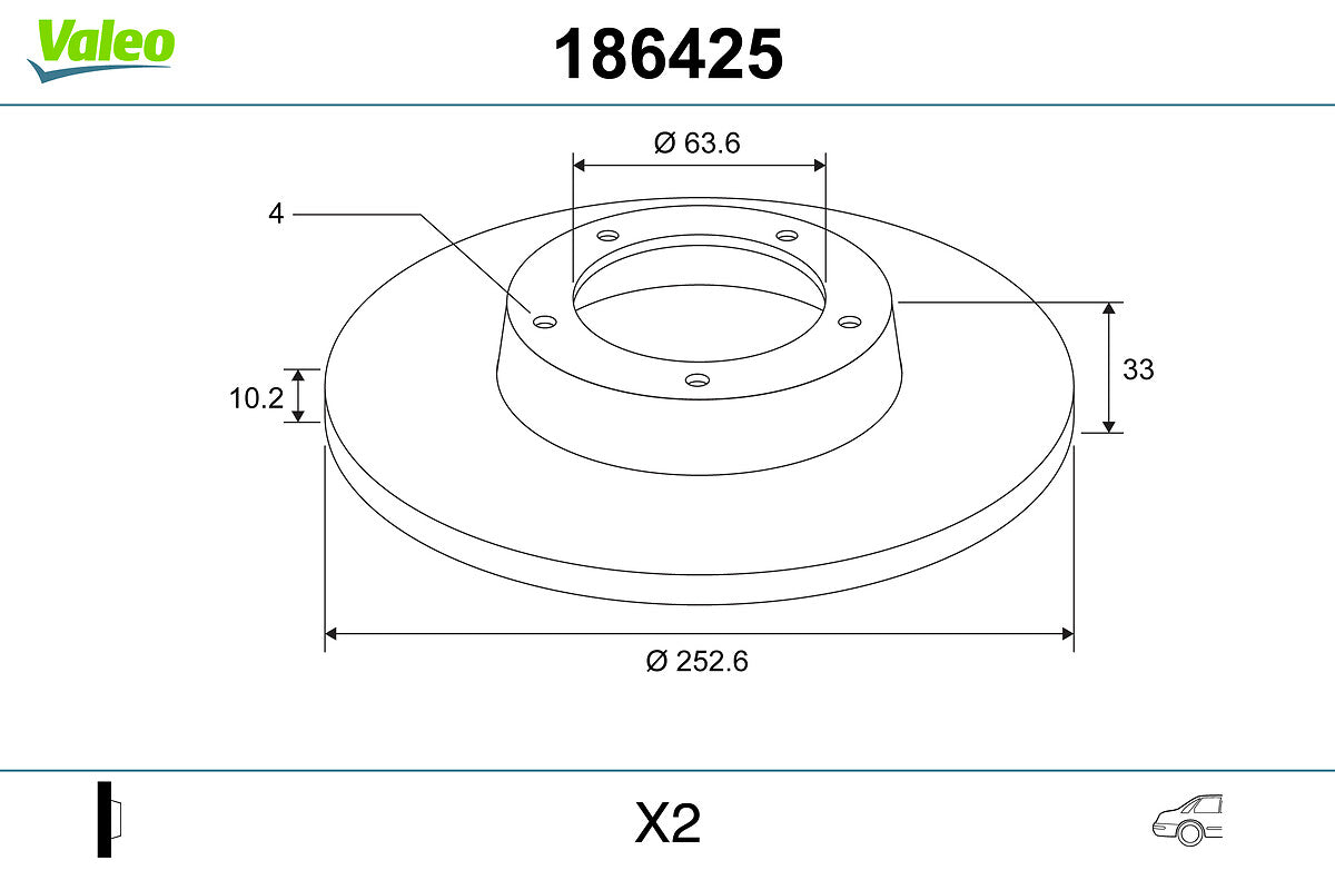 Disc frana 186425 VALEO