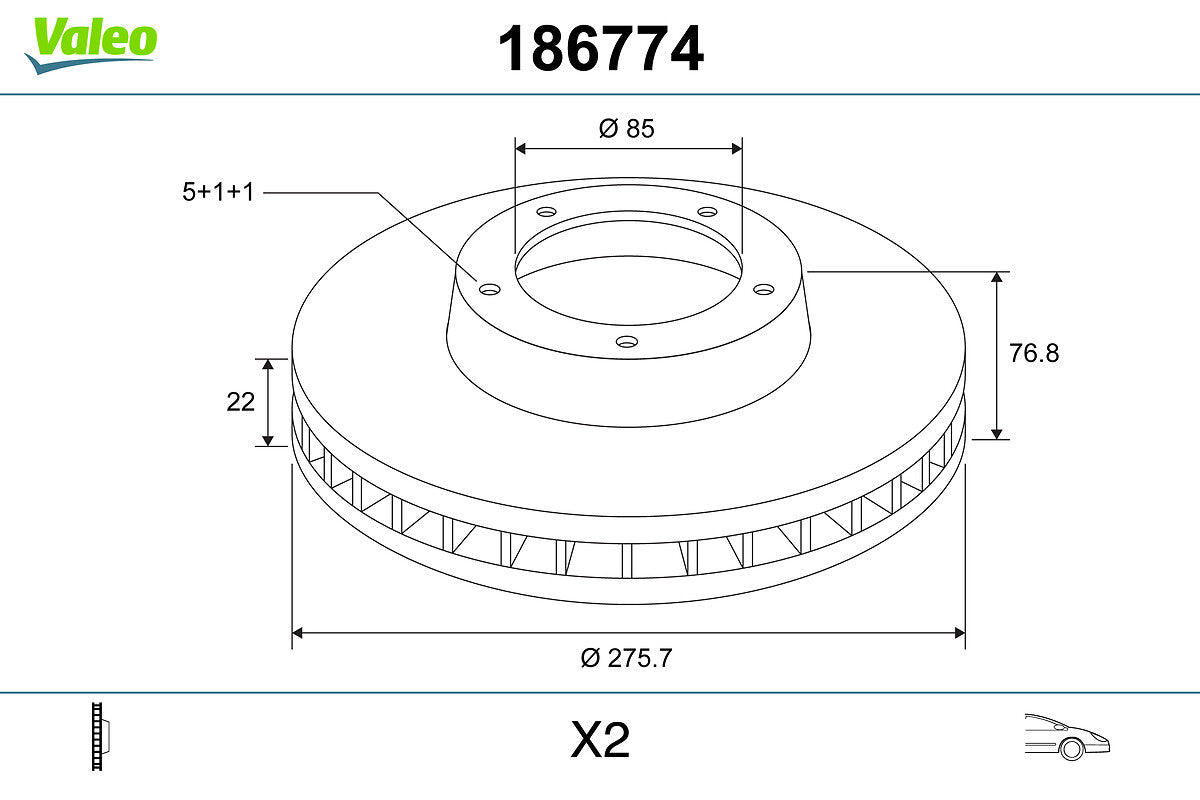 Disc frana 186774 VALEO