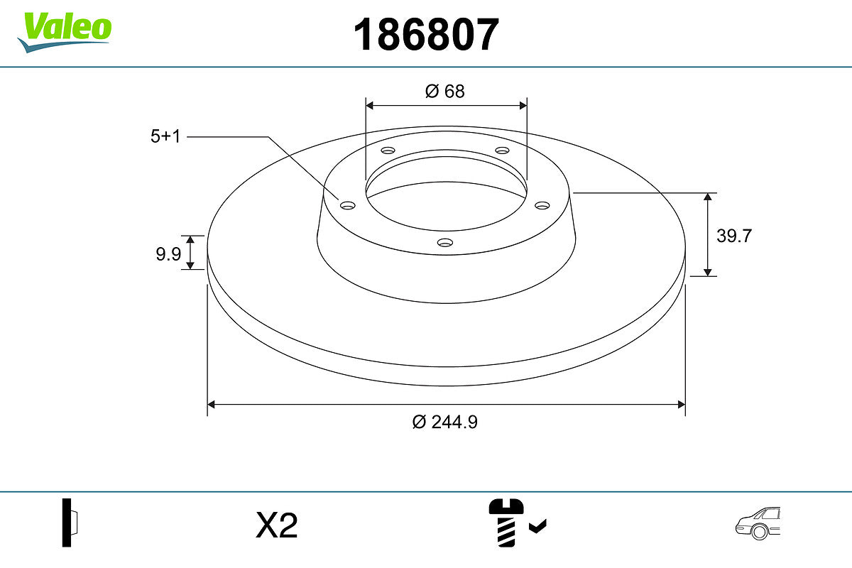 Disc frana 186807 VALEO