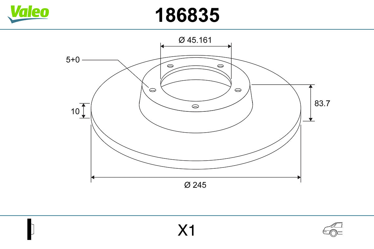 Disc frana 186835 VALEO