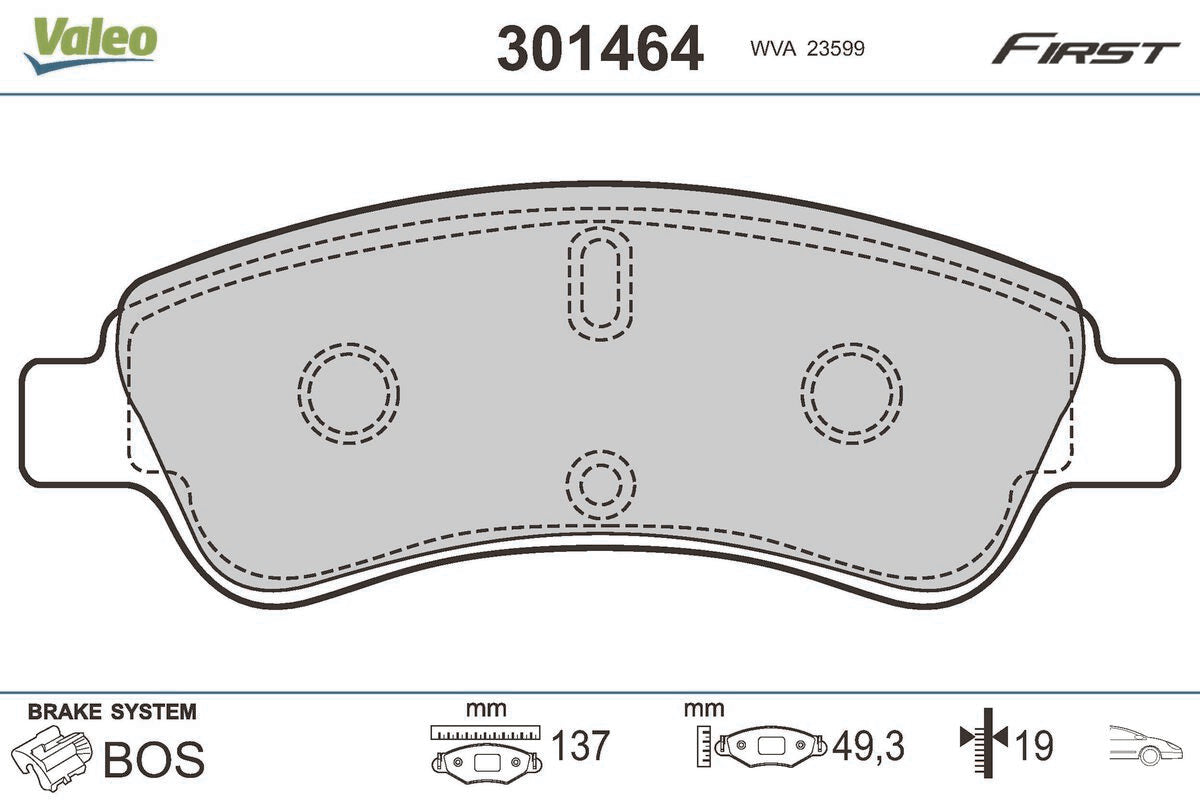 set placute frana,frana disc 301464 VALEO