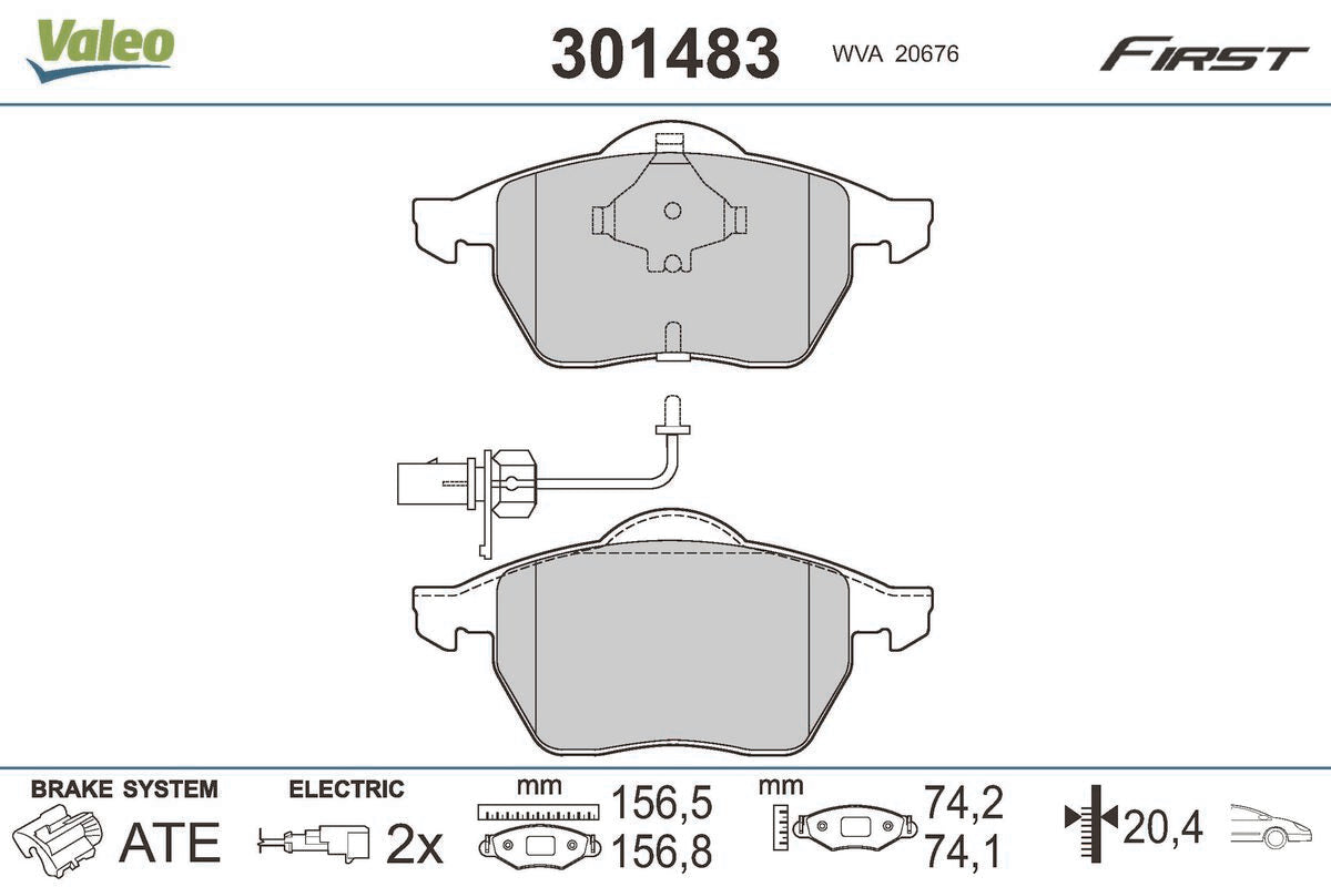 set placute frana,frana disc 301483 VALEO