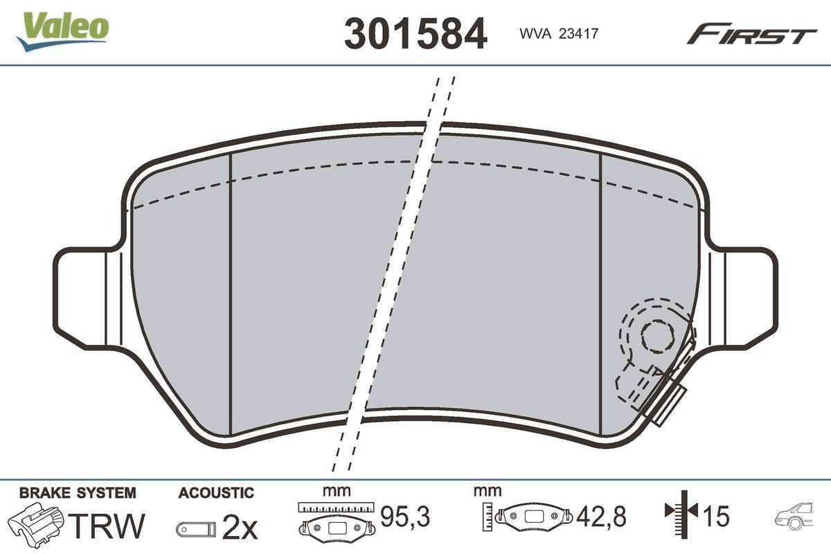 set placute frana,frana disc 301584 VALEO
