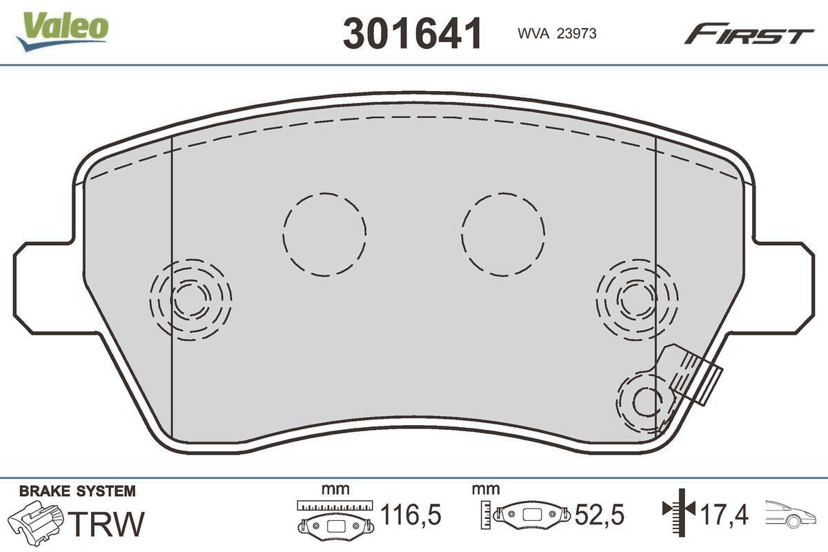 set placute frana,frana disc 301641 VALEO