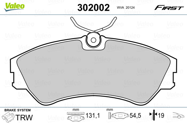 Set placute frana VALEO 302002