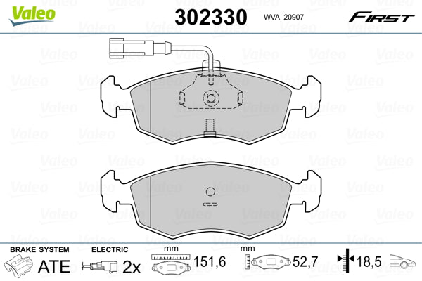 set placute frana,frana disc 302330 VALEO