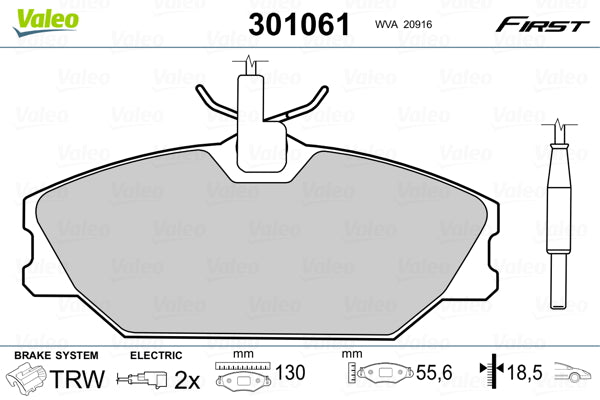 set placute frana,frana disc 301061 VALEO
