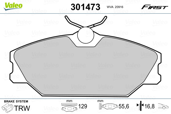 set placute frana,frana disc 301473 VALEO