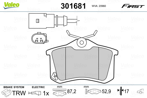 set placute frana,frana disc 301681 VALEO
