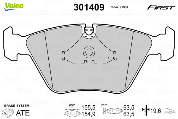 set placute frana,frana disc 301409 VALEO